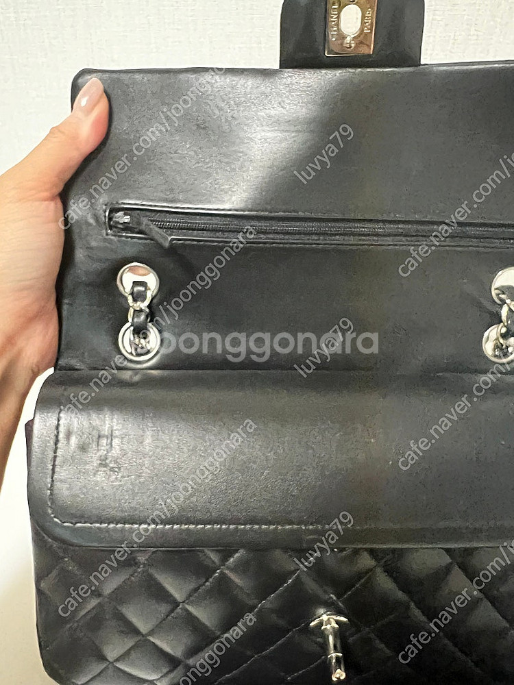 샤넬 클래식 미디움 은장 램스킨 13번대--5