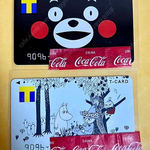 일본교통카드 T카드 (T-CARD) 쿠마몬 무민 캐릭터 카드 2장 일괄판매