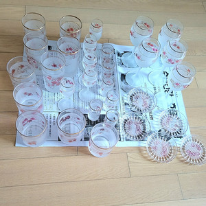 새상품 한국도자기 반무광 글라스양주와인잔글라스컵 세트31p