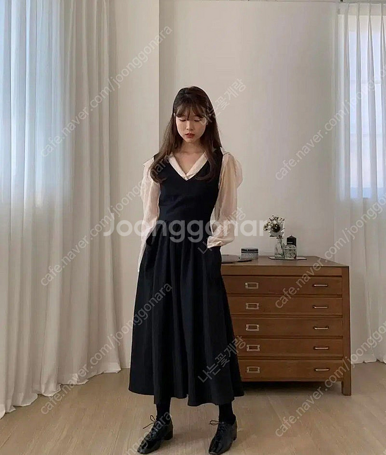 프롬비기닝 오간자 블라우스 + 원피스--2