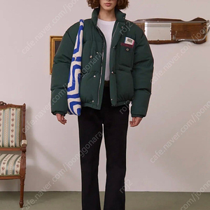 [L] STU 22FW 덕 다운 숏 자켓 그린 패딩 STU OFFICE 이미지