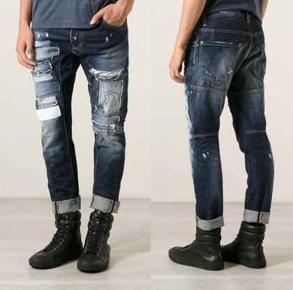 디스퀘어드2 디스 덧댐 패치 타이디바이커 44 디퀘2 남성청바지 발망 필립플레인 디젤 돌체앤가바나 구찌 명품청바지 ... 이미지