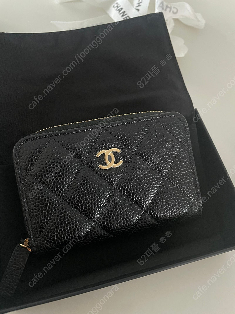 샤넬 지퍼돌이 금장 캐비어 블랙 새상품--1