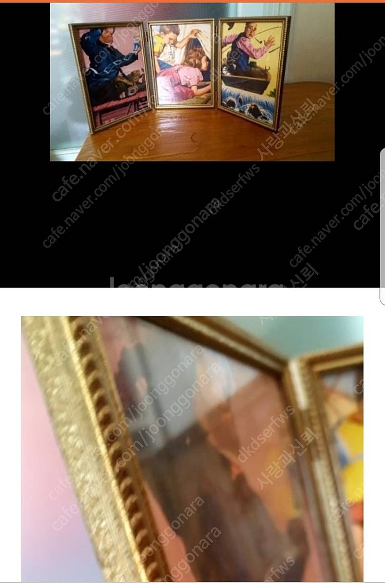 앤틱 브라스 3면 프레임--3