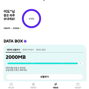 kt데이터 2기가 팝니다 (2500)