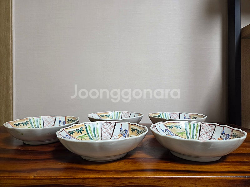 골동품 왜사기 에도시대 일본 고이무리 스타일 도자기 5점 세트--0