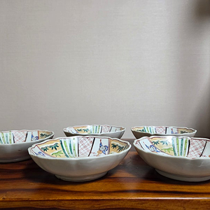 골동품 왜사기 에도시대 일본 고이무리 스타일 도자기 5점 세트