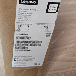 미개봉] 레노버 LOQ 15IAX9I LunaGrey 15.6인치 • 코어i5 • 아크 A530M • 512GB • 16GB • WIN11 Home 정품