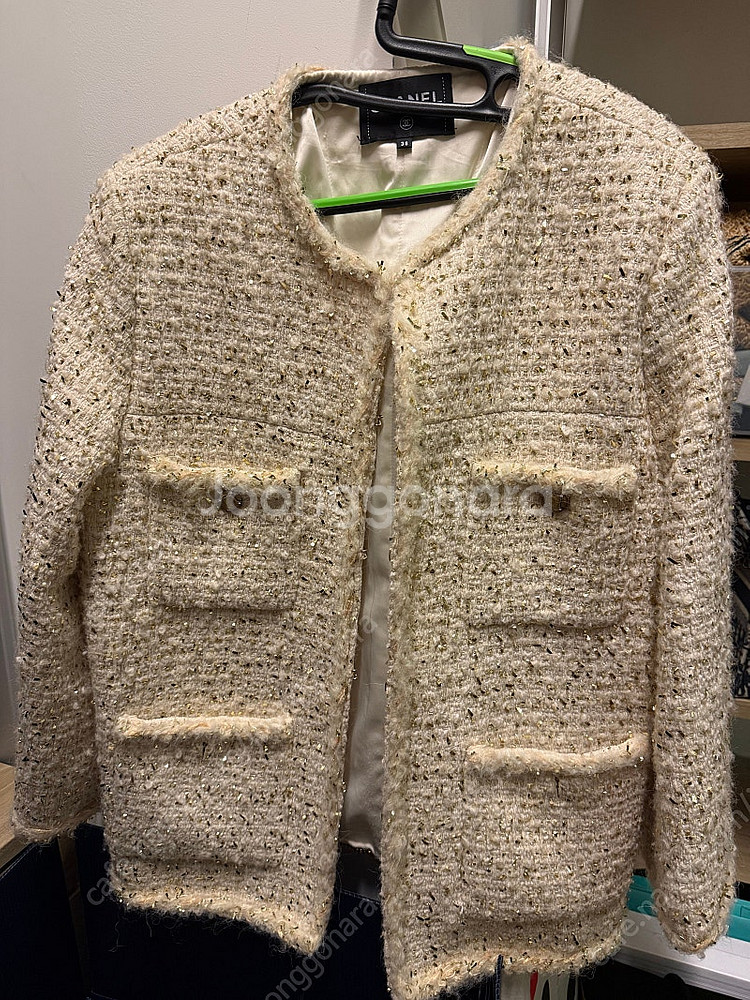 샤넬 스타일(s.t) 오버핏 트위드 자켓 66-77--0