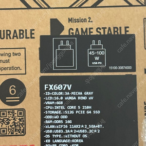 미개봉 ASUS TUF F16( 210H,4050 )