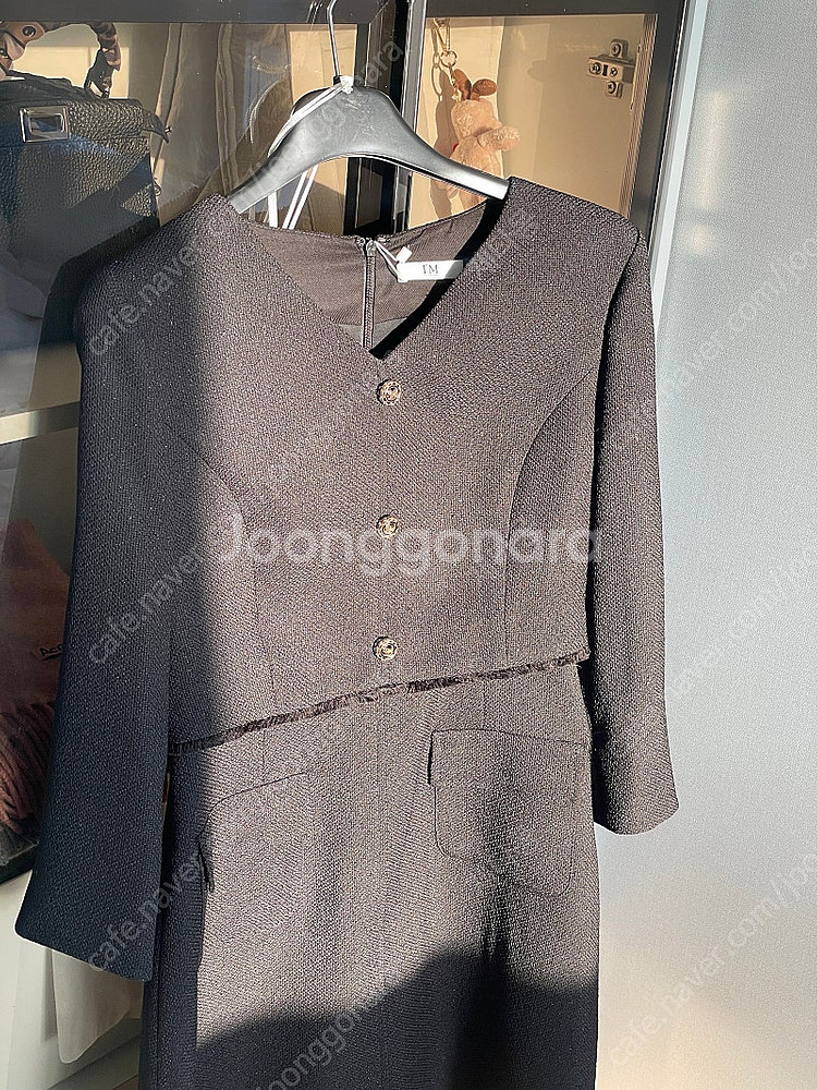 새상품)잇미샤 타이 트위드 원피스 하객룩 블랙 55사이...--9