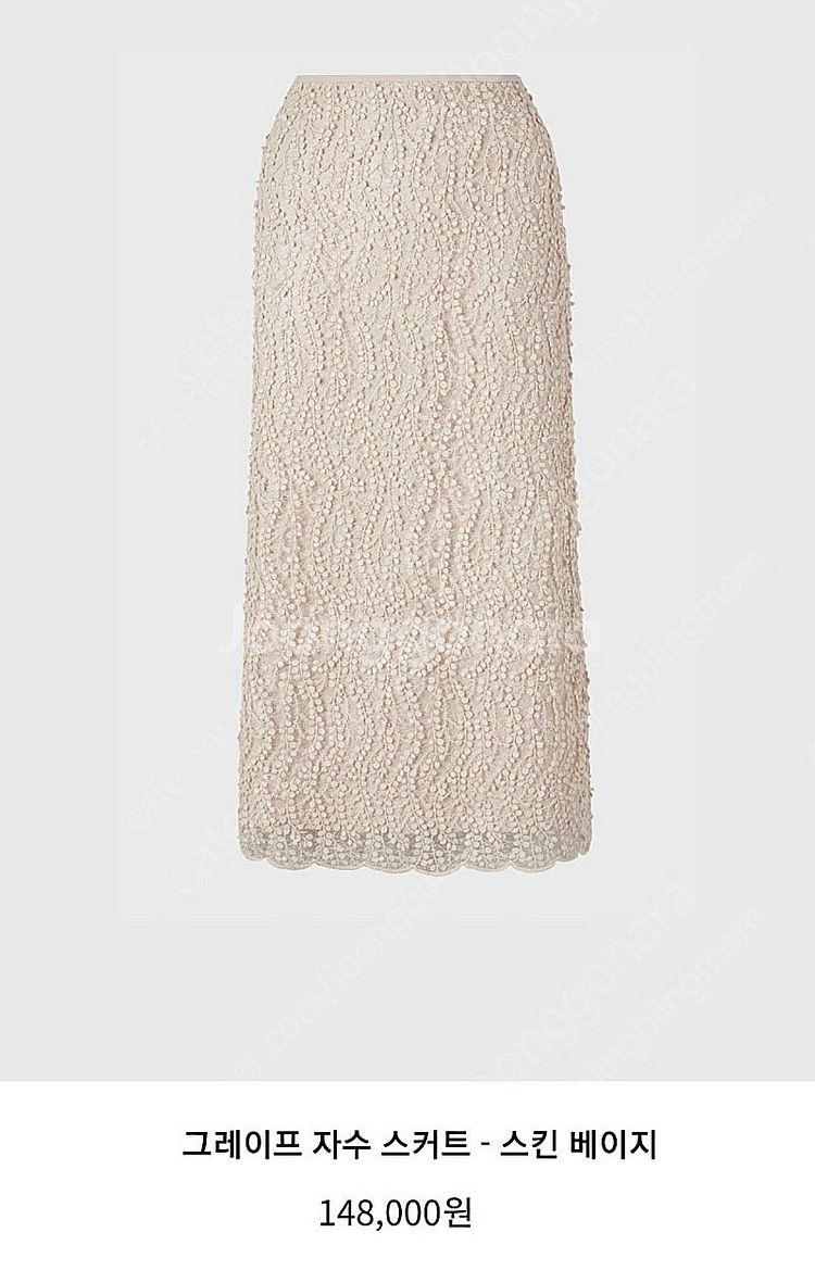 오르 그레이프 자수 스커트 short기장 M 스킨베이지...--4