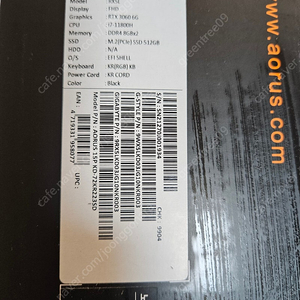 게이밍 노트북 기가바이트 15p rtx3060, ram 업글