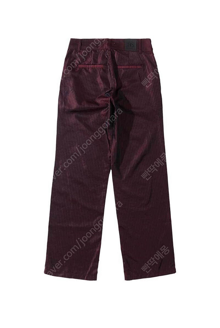 (새상품) 애즈온 리닝 새틴 트라우저 팬츠 스트라이프 슬랙스 와인 이미지