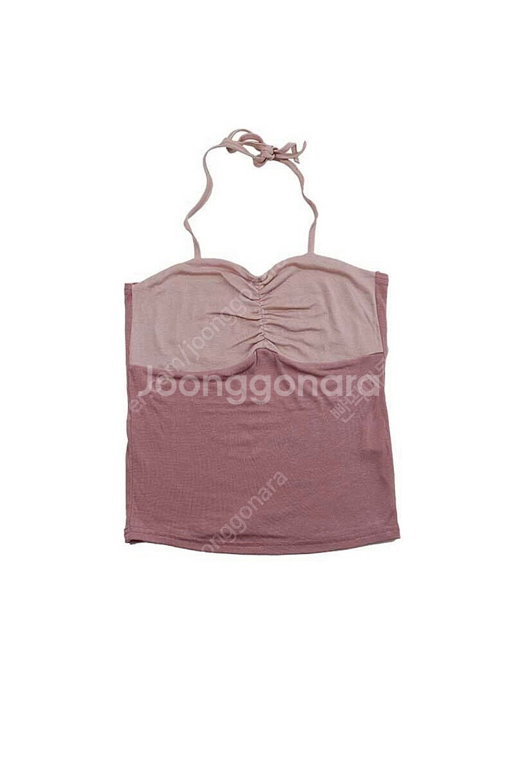 (새상품) 애즈온 사샤 투톤 슬리브리스 핑크 홀터넥 나시--7