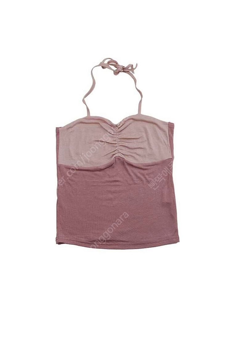 (새상품) 애즈온 사샤 투톤 슬리브리스 핑크 홀터넥 나시 이미지