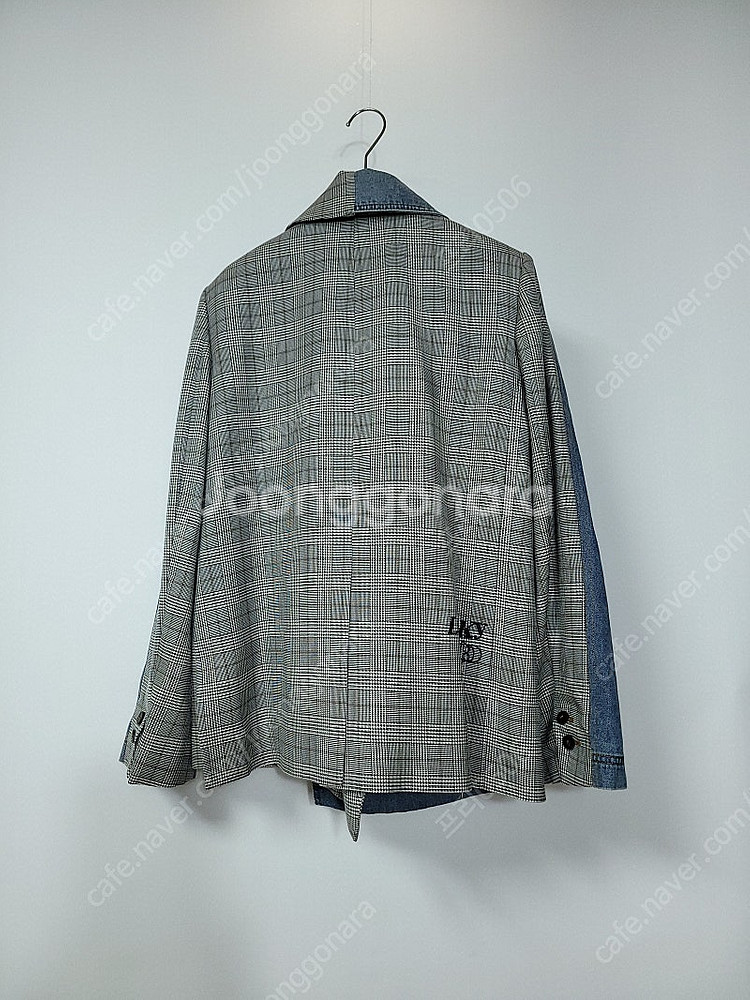 럭키슈에뜨 20fw 데님 블록 체크 자켓 36 사이즈--5