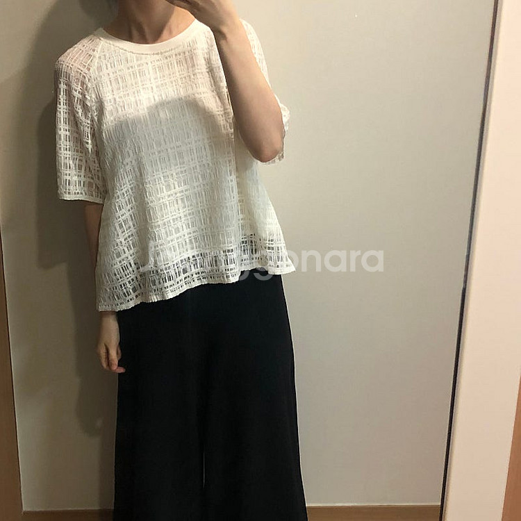 베네통 시스루 레이스 아일렛 아뜰리에 블라우스 셔츠 출...--1