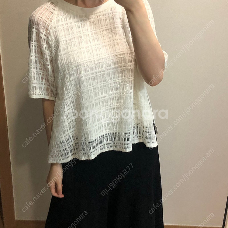 베네통 시스루 레이스 아일렛 아뜰리에 블라우스 셔츠 출...--3