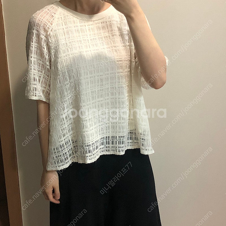 베네통 시스루 레이스 아일렛 아뜰리에 블라우스 셔츠 출...--4