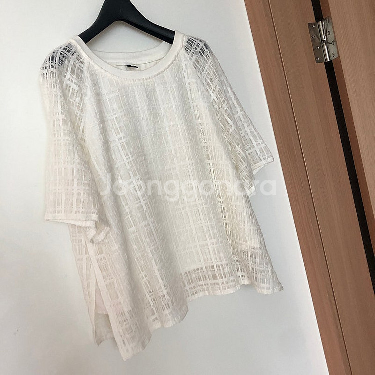 베네통 시스루 레이스 아일렛 아뜰리에 블라우스 셔츠 출...--7