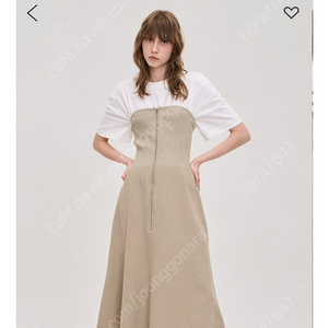 한섬 시스템 리브집업니트드레스