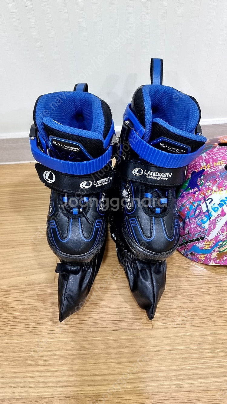 랜드웨이 어린이 인라인S 세트 팝니다.(헬멧,보호대)(택포50,000원)--1