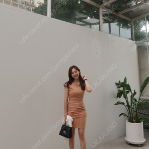 슈퍼린짱 1104라이너 드레이핑 원피스 탠저린