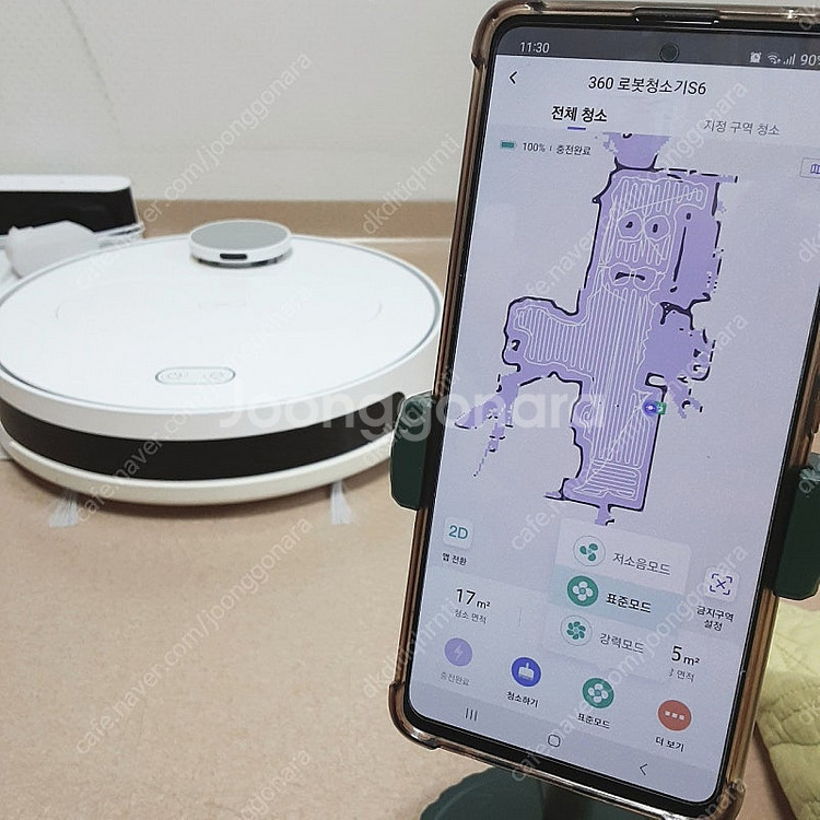 한글음성 치후360 s6 로봇청소기 배터리빵빵함 앱연동...--1