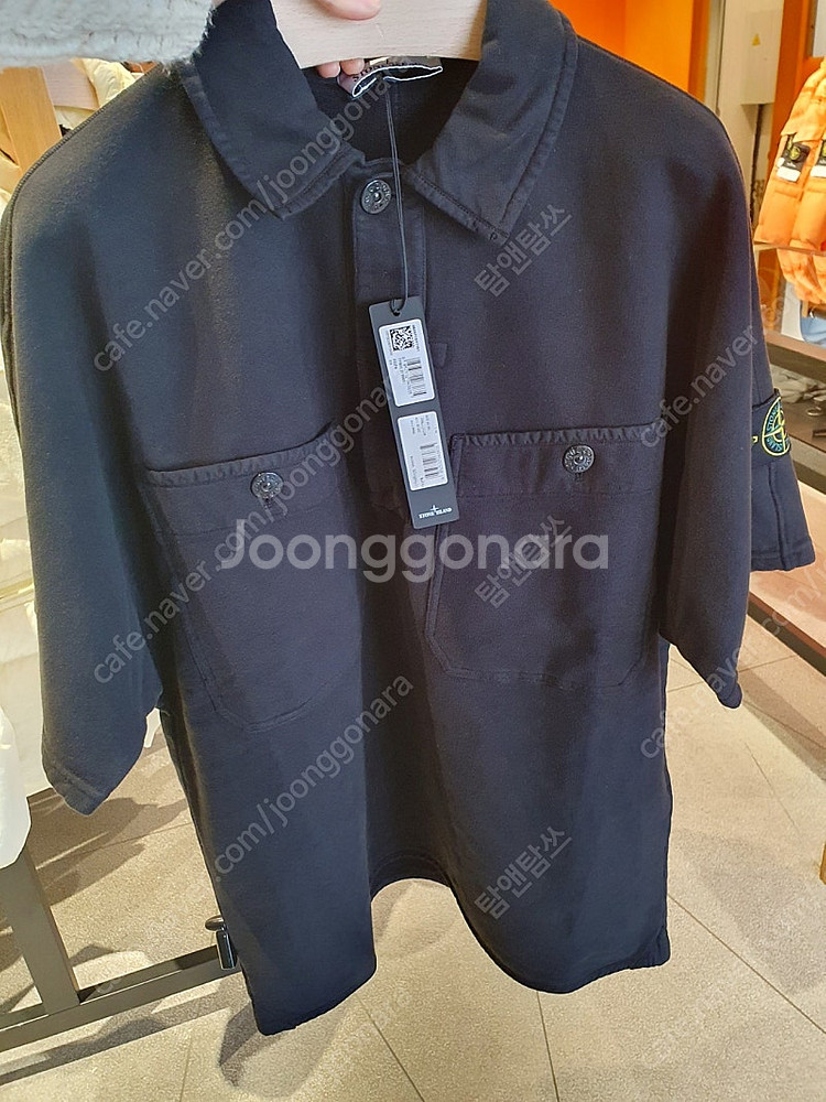 [새상품] 스톤아일랜드 와펜 반팔 카라티 ( 블랙 L ...--0