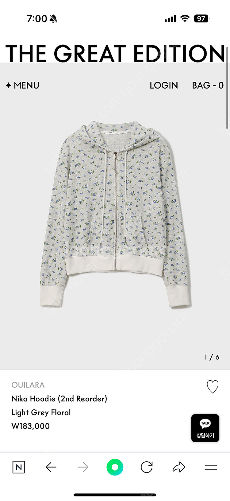 더그레이트에디션 Nika hoodie light gre...--0