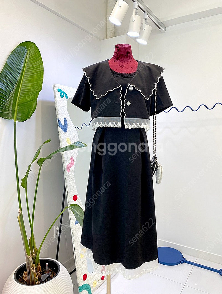 아이코닉 레이스자켓 롱스커트 투피스 44~88 새상품--0