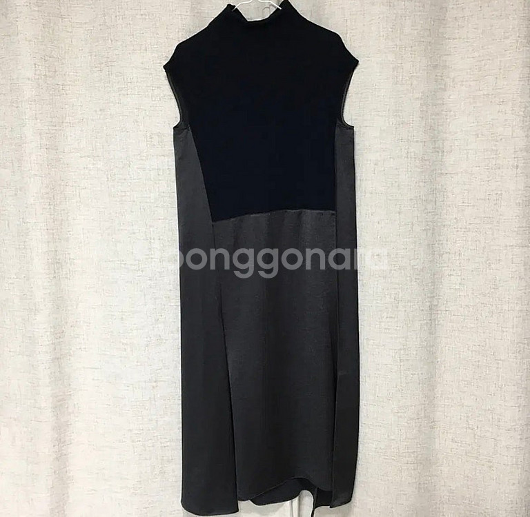 시스템 21 새틴 블록 니트 롱 원피스 66--0