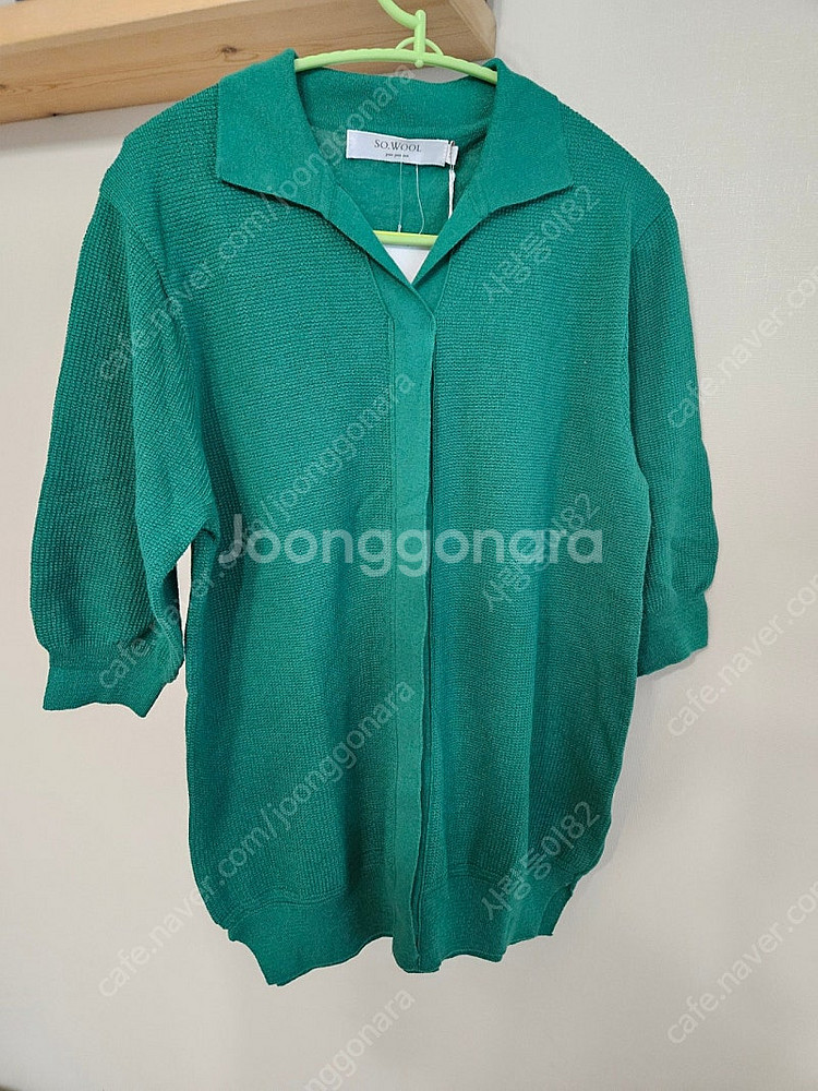 (새상품) SO.WOOL 니트 셔츠 그린S--0