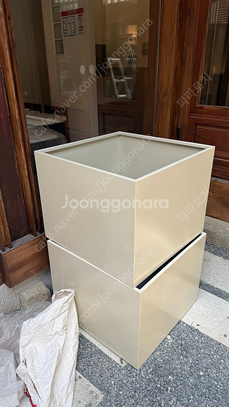 사각 식물/분재 화분 (플랜터) 2개--0