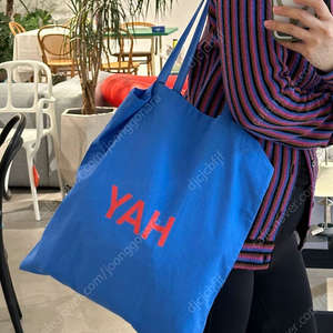HAY 헤이 에코백 블루 레드레터링