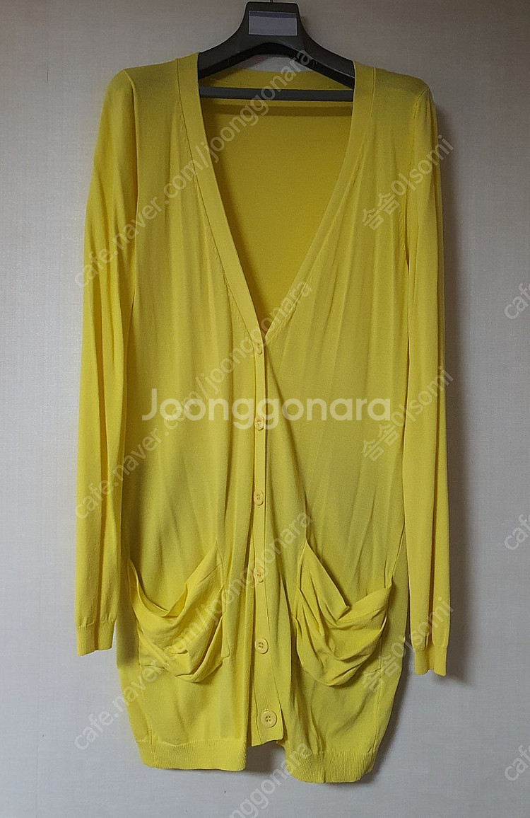 여성 노랑 롱 가디건 봄여름용--0