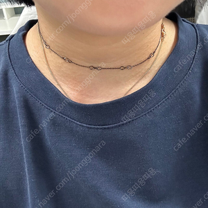 14k 블랙 초커 목걸이 33cm