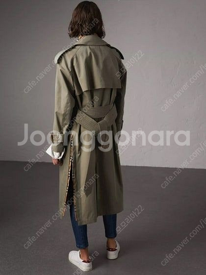 버버리 사이드 슬릿 트렌치 코트[초코그린)--4