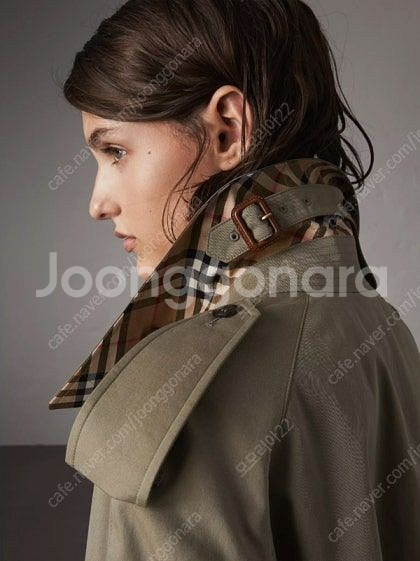 버버리 사이드 슬릿 트렌치 코트[초코그린)--5