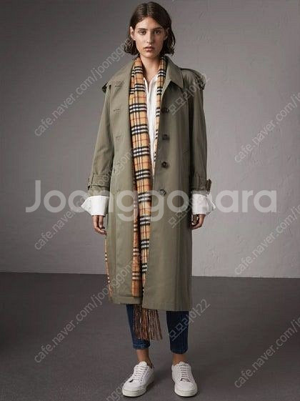 버버리 사이드 슬릿 트렌치 코트[초코그린)--6