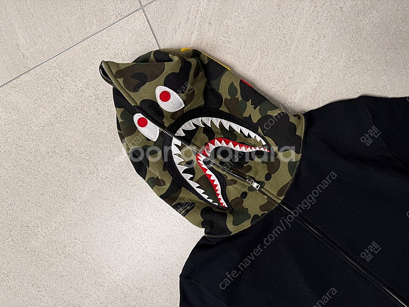 베이프 샤크후드 집업후드 블랙 XL--1