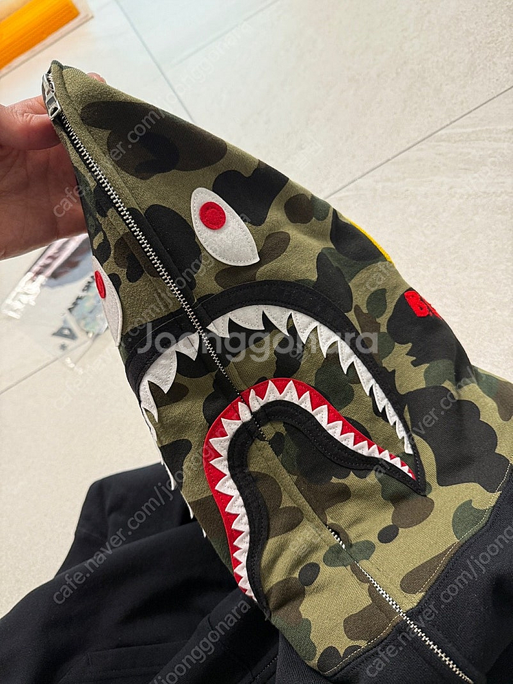 베이프 샤크후드 집업후드 블랙 XL--2