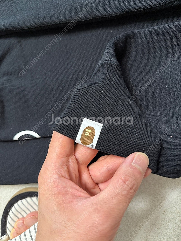 베이프 샤크후드 집업후드 블랙 XL--5