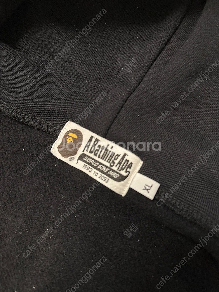 베이프 샤크후드 집업후드 블랙 XL--6