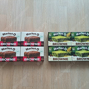 [일괄] 마켓오브라우니 제주말차 12개입 240g x 4통 + 마켓오브라우니 12개입 240g x 4통 (미개봉 새제품)