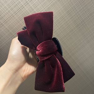 국산 벨벳 리본 헤어집게핀