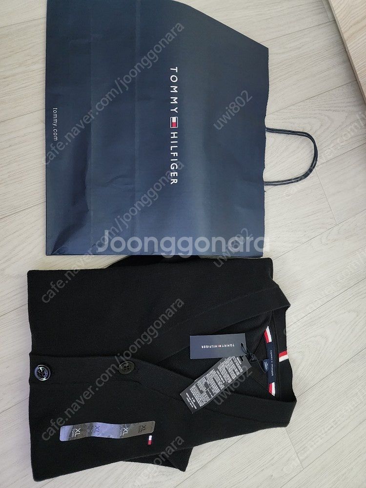 새상품)타미힐피거 블랙 가디건 XL 105~110사이즈...--1