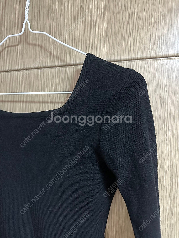 긴팔 스퀘어넥 골지 니트 여성 부드러운 이너 티셔츠--4