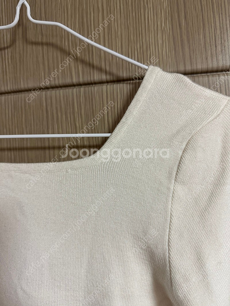 긴팔 스퀘어넥 골지 니트 여성 부드러운 이너 티셔츠--4